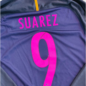 FC Barcelona 2016/17 Away Long Sleeve - Suarez 9 (Medium)