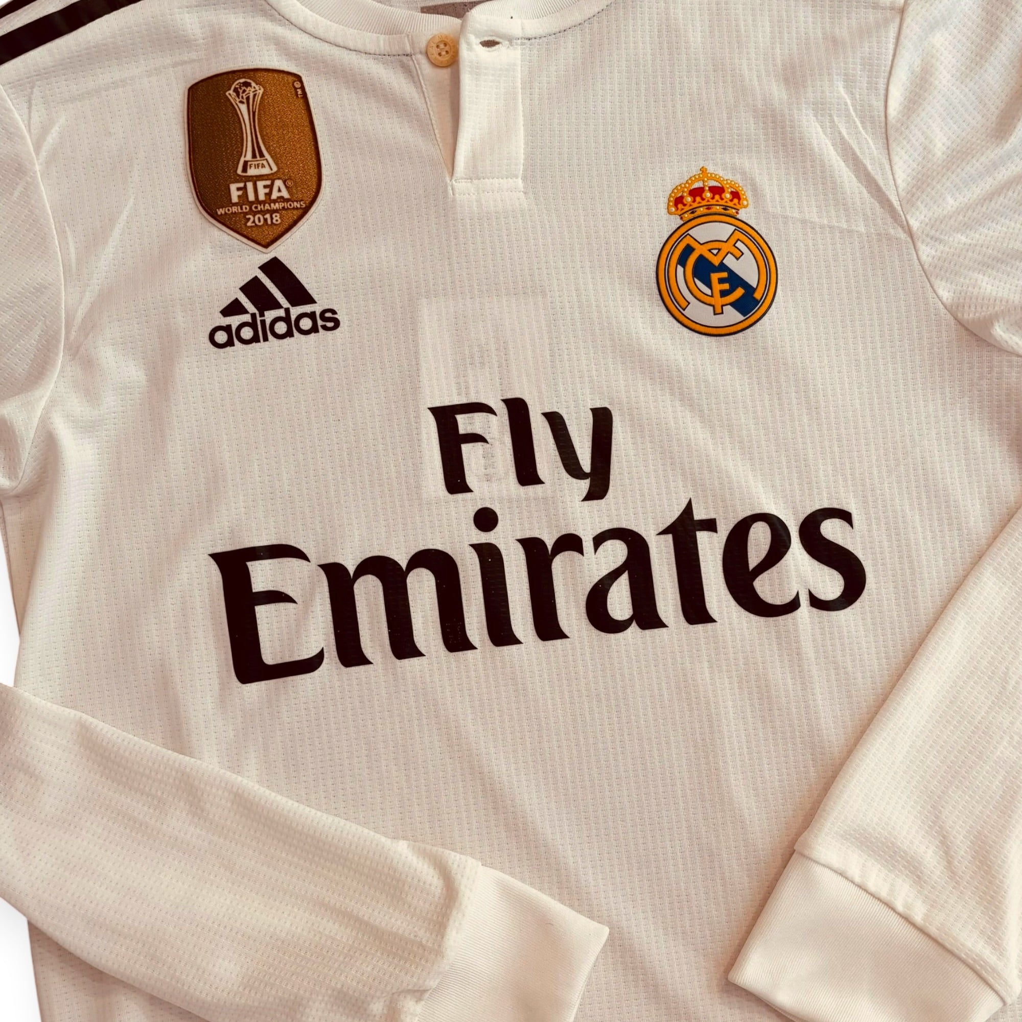Real Madrid 2018/19 Home Player Version Long Sleeve - Bale 11 (Small)