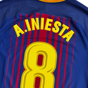 FC Barcelona 2017/18 Home Authentic Version - Iniesta 8 (Medium)