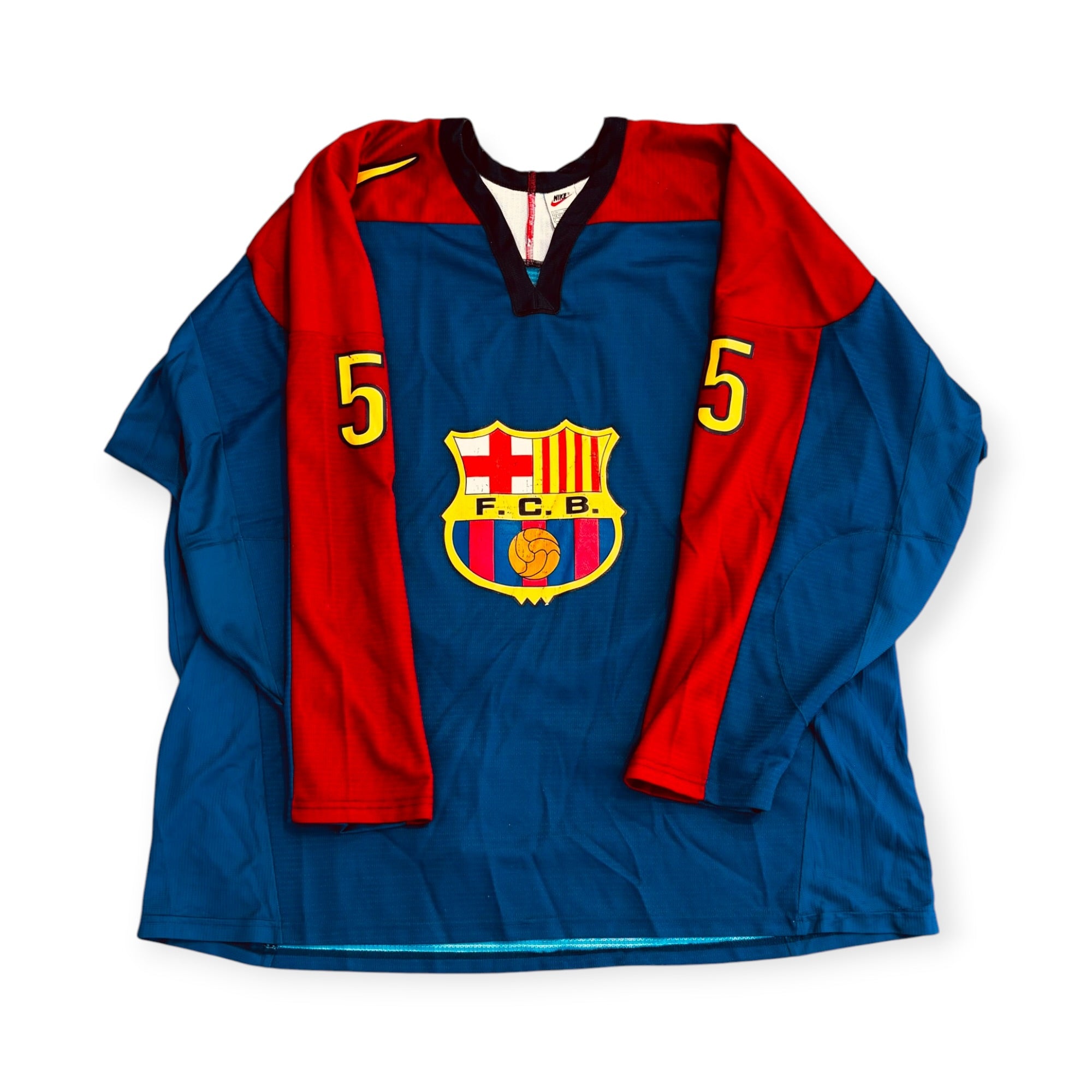 FC Barcelona 1998/99 Home Hockey Jersey - #5 (Large)