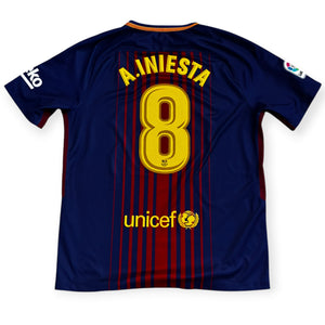 FC Barcelona 2017/18 Home - Iniesta 8 (Large)
