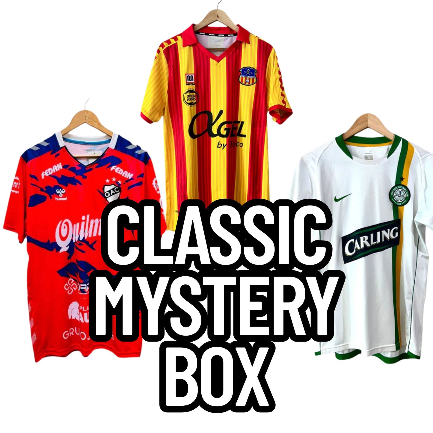 Authentic football shirts from niche clubs in classic mystery box