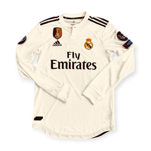 Real Madrid 2018/19 Home Player Version Long Sleeve - Bale 11 (Small)