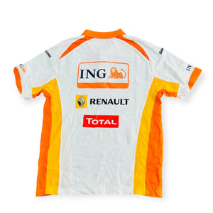 Renault F1 Polo White / Orange Polo Shirt (Large)