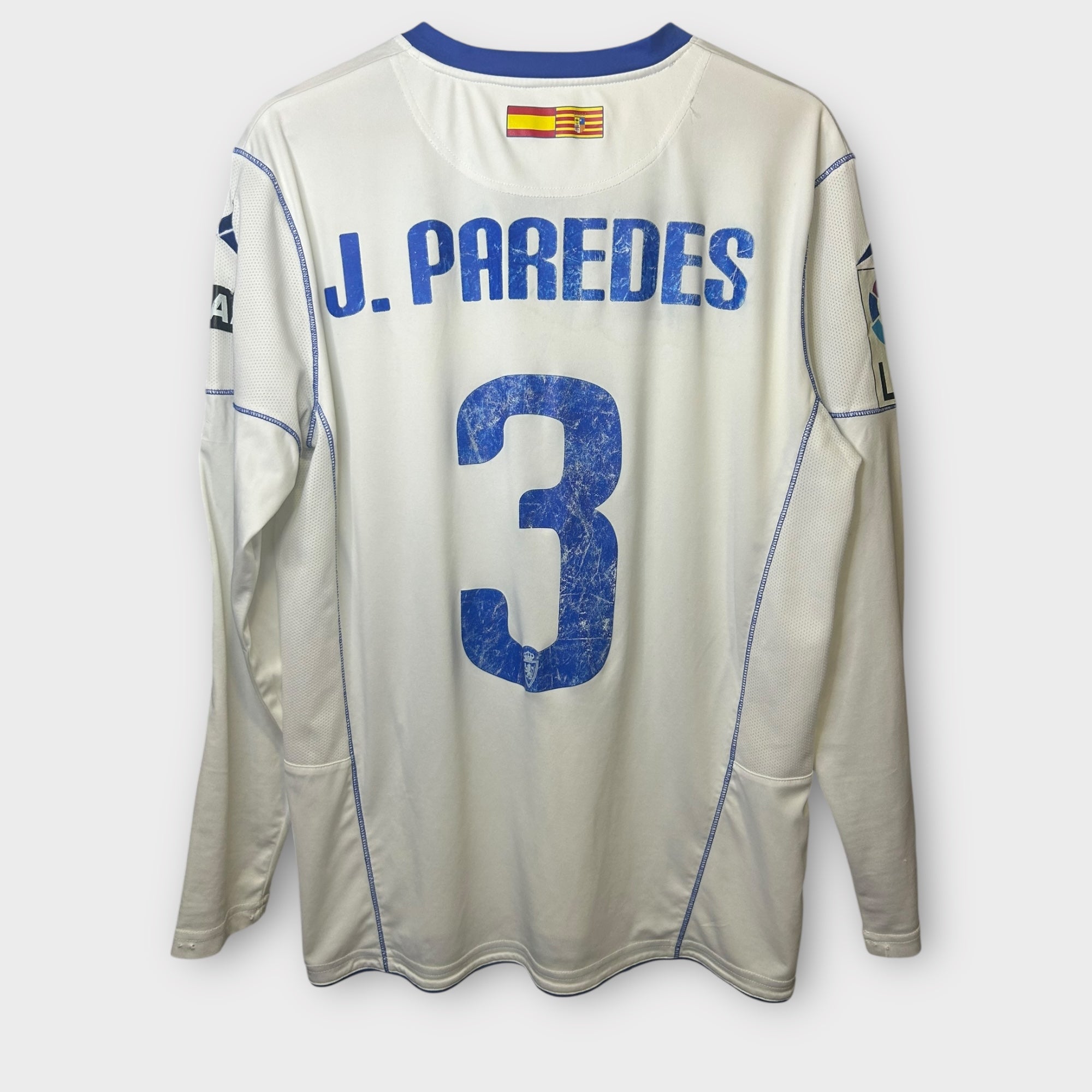 Real Zaragoza 2012/13 Home Match Issue L/S - J.Paredes 3 (Large) - KITLAUNCH