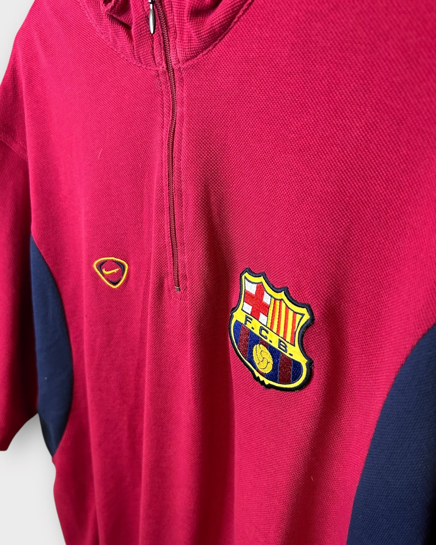 FC Barcelona 2000/01 Nike 1/4 Zip Polo (Medium)