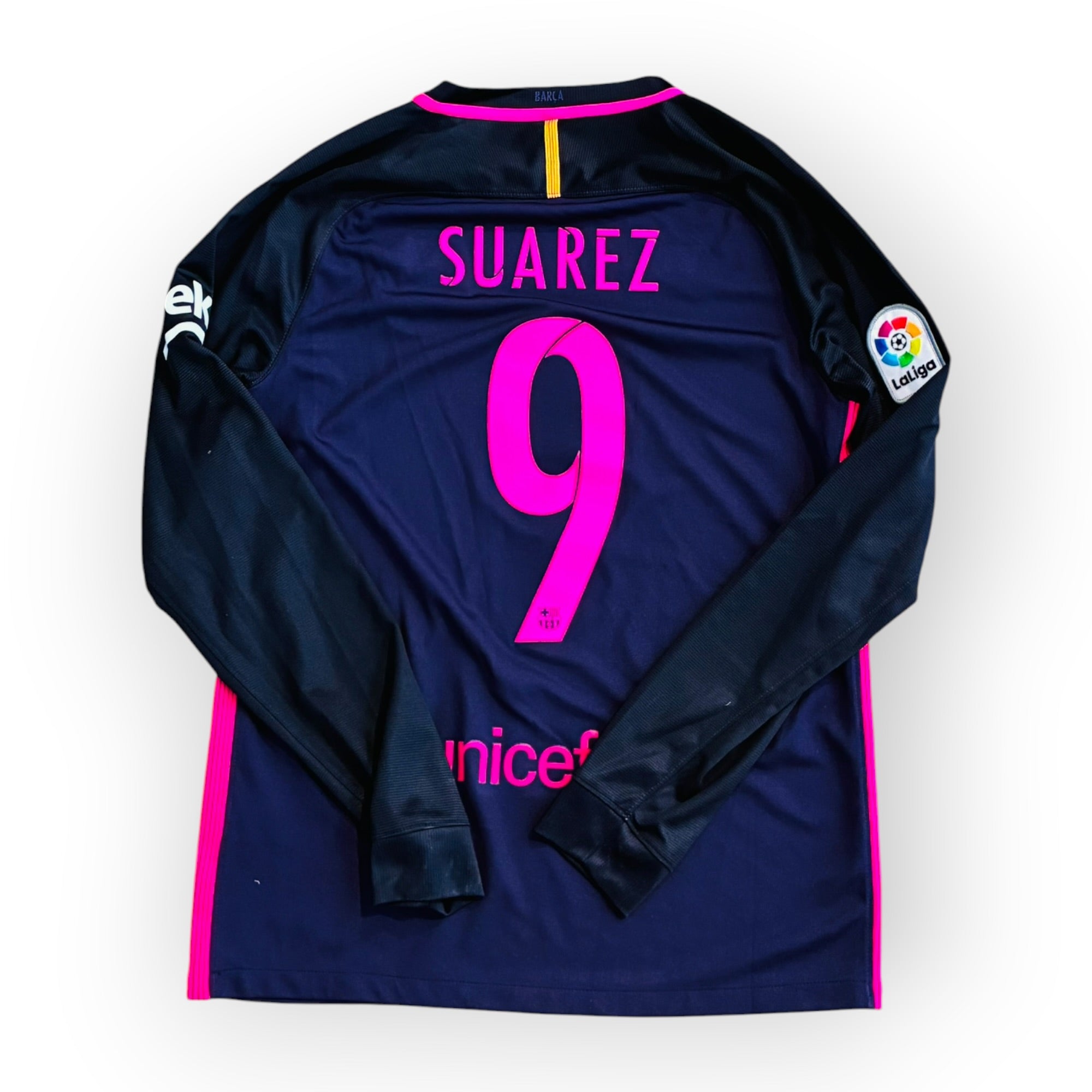 FC Barcelona 2016/17 Away Long Sleeve - Suarez 9 (Medium)