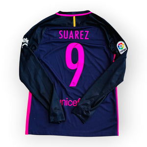 FC Barcelona 2016/17 Away Long Sleeve - Suarez 9 (Medium)