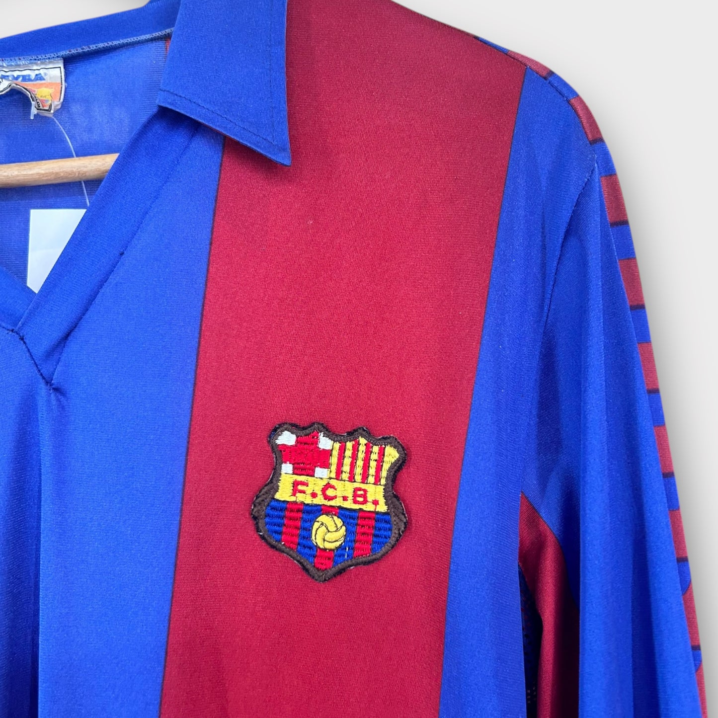 FC Barcelona 1982/89 Meyba Long-Sleeve Home Shirt (Medium)