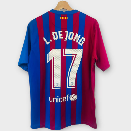 FC Barcelona 2021/22 Home - L. De Jong 17 (Large)