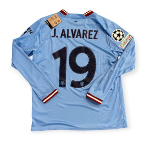 Manchester City 2022/23 Home Long Sleeve *New*- J.Alvarez 19 (Large)