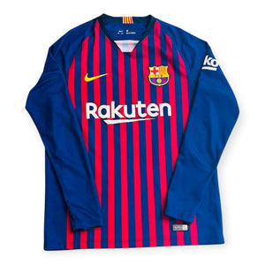 FC Barcelona 2018/19 Home Long Sleeve - Messi 10 (Medium)