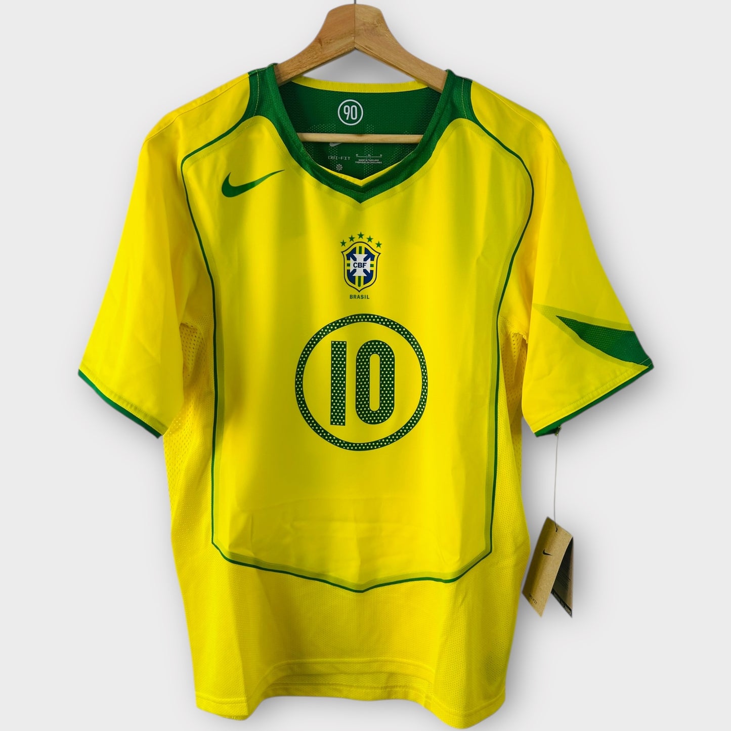 Brazil 2004 Home T90 Re-edition - Ronaldinho 10 (Medium)