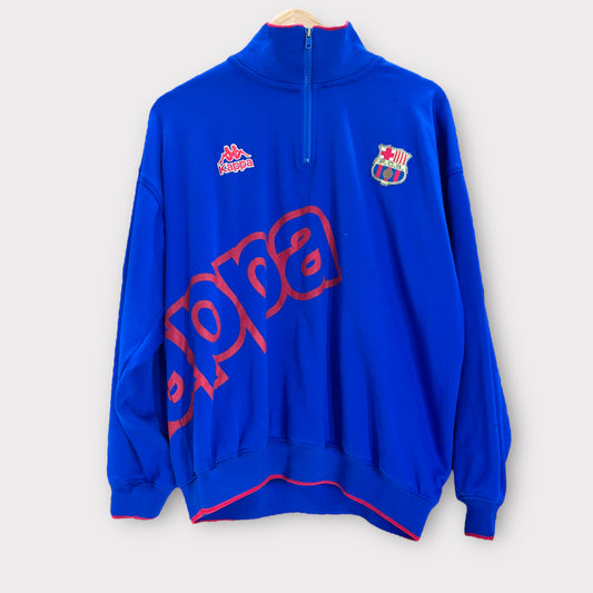 FC Barcelona 1992/95 Kappa 1/4 Zip Sweatshirt (Medium)