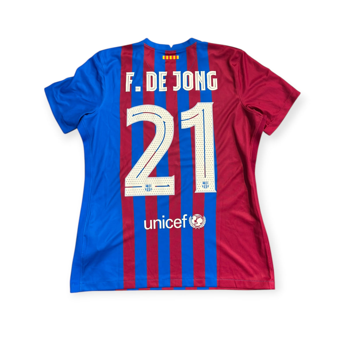 FC Barcelona 2021/22 Home - F. De Jong 21 (Womens Large) - KITLAUNCH