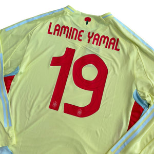 Spain 2024 Away Long Sleeve Player Version - Lamine Yamal 27 (XXL)