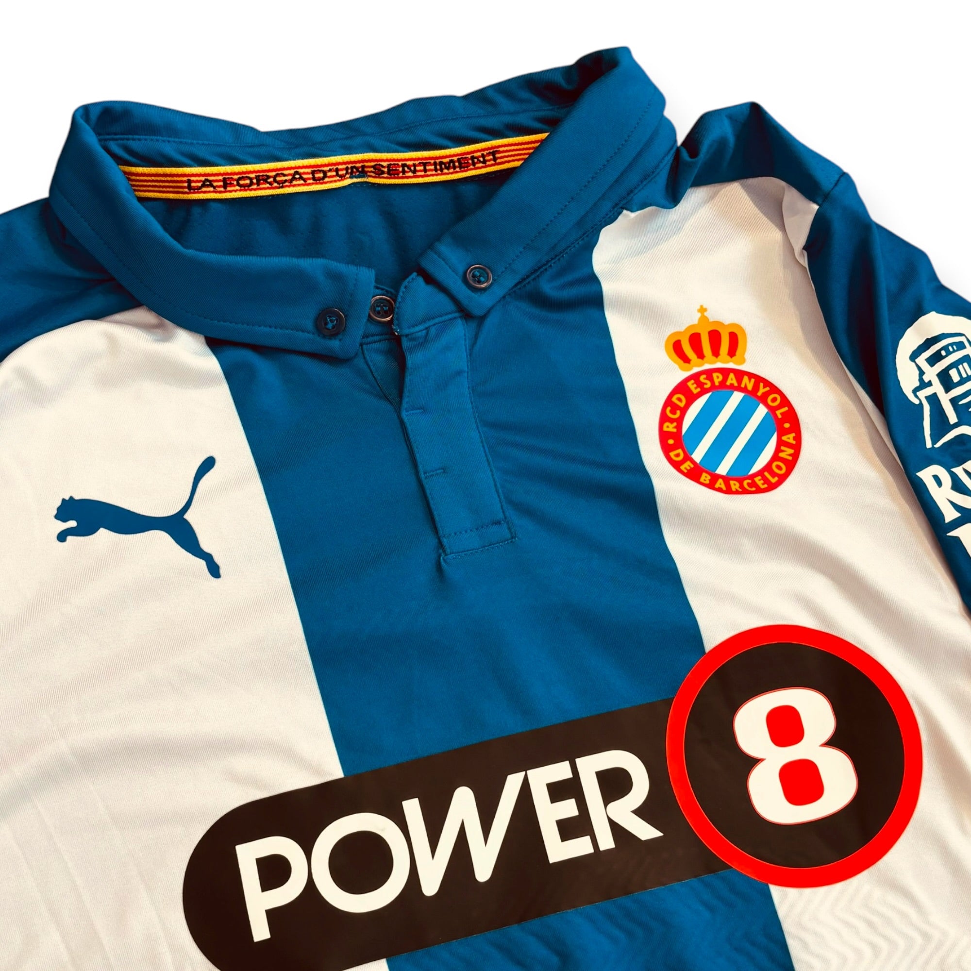 RCD Espanyol 2014/15 Home Match Worn Supercopa Catalunya vs Barça Alex Fernandez 7 (XL)