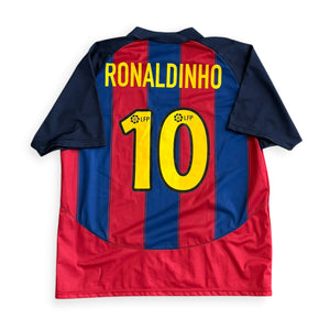 FC Barcelona 2003/04 Home Basic Version - Ronaldinho 10 (XL)